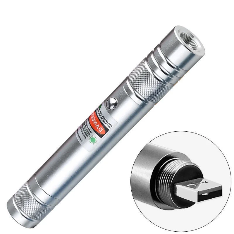 100MW Desen Başlıklı USB Şarjlı Yeşil Lazer Pointer görsel 7