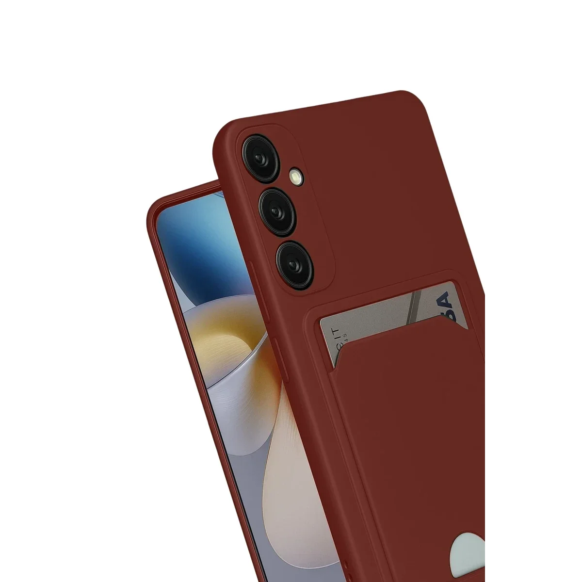Samsung Galaxy S24 FE Kılıf Kelvin Kartvizitli Silikon - Bordo görsel 4