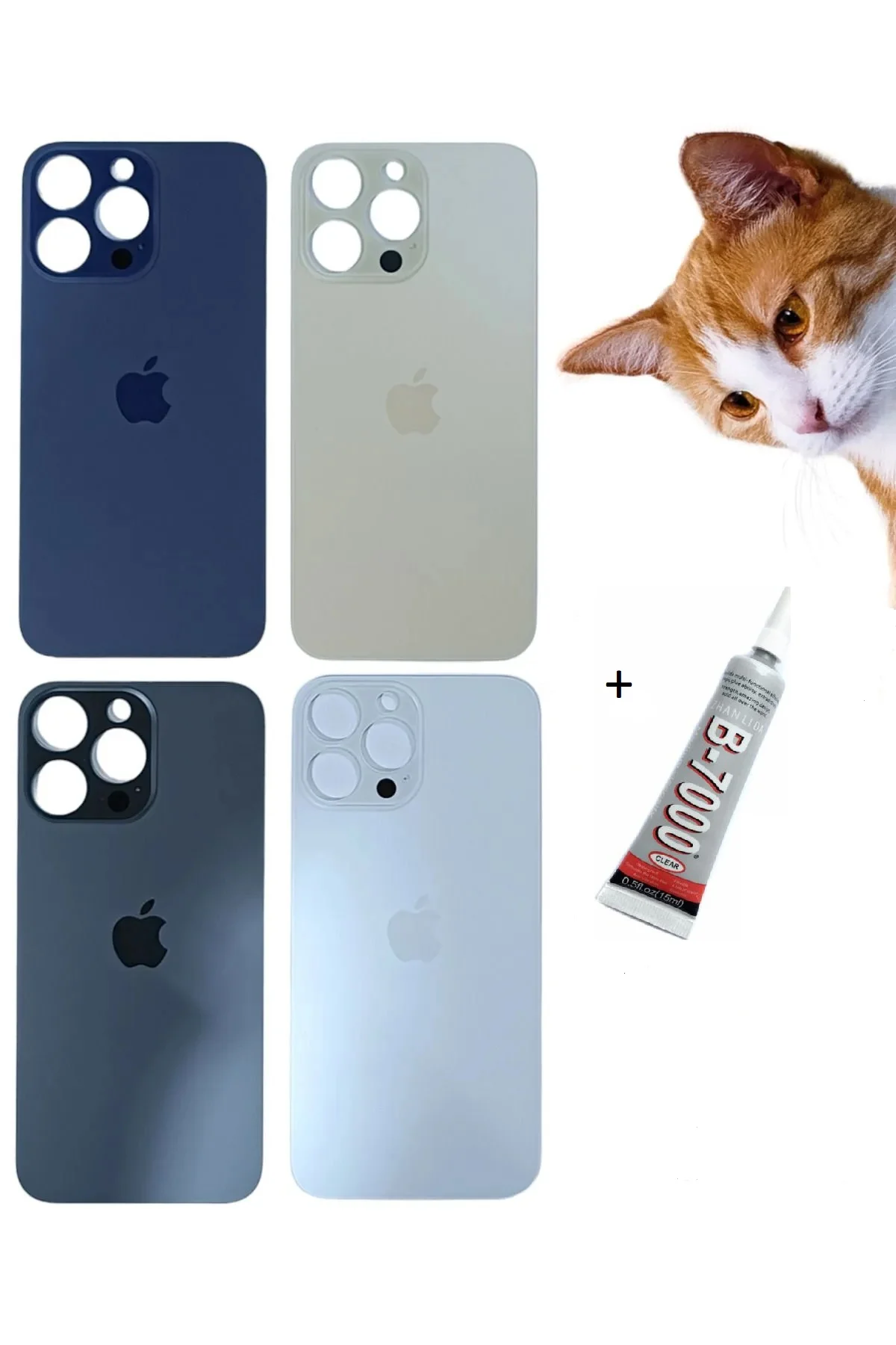 iPhone 14 PRO Arka Batarya Pil Kapağı ALTIN (B7000 görsel 3
