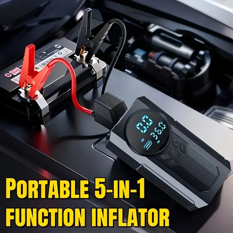 4’ü 1 Arada Lastik Şişirici – Akü Takviyesi – Powerbank – Led Işık görsel 2