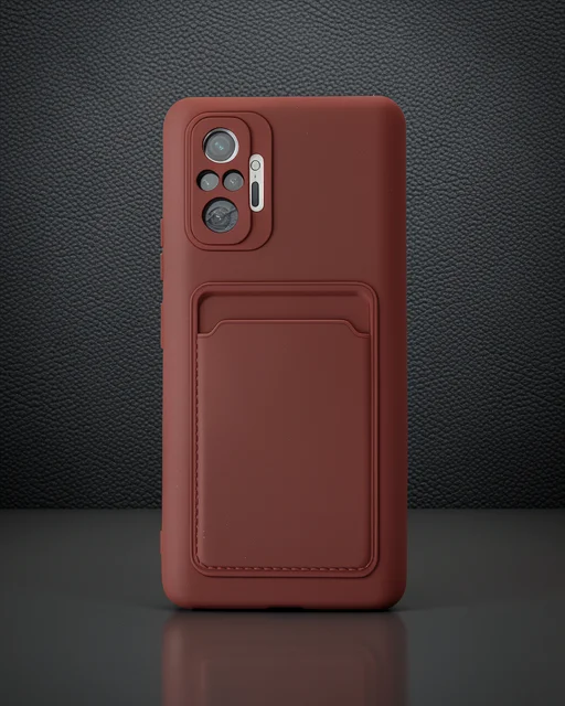 Xiaomi Redmi Note 10 Pro Kılıf Kelvin Kartvizitli Silikon - Bordo