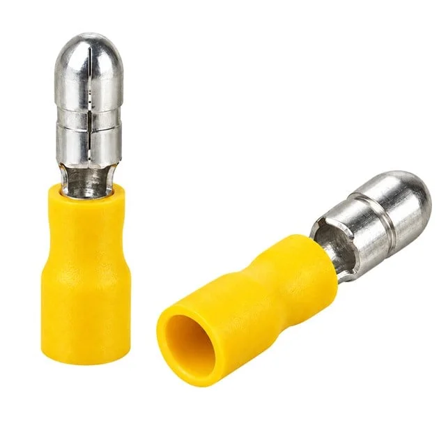 PM-39082 4-6mm2 Kesit 25x7x5mm Soket Sarı İzoleli Kablo Pabucu (100’lü Paket)