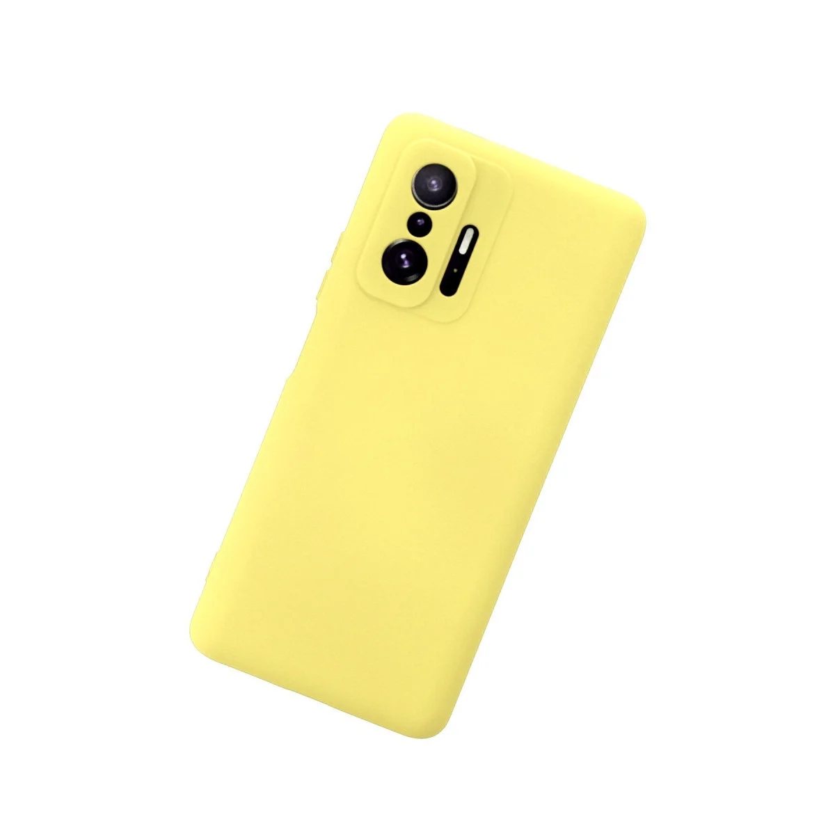 Xiaomi Mi 11t Pro Kılıf Nano İçi Kadife Silikon - Sarı görsel 3