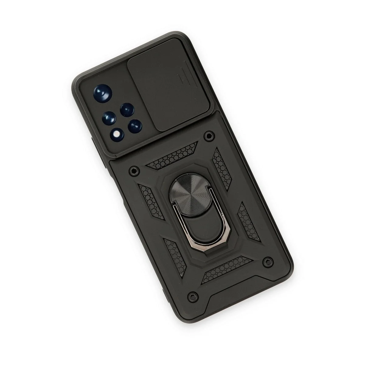 Xiao Red Note 11t Kılıf Pars Lens Yüzüklü Silikon - Siyah görsel 3