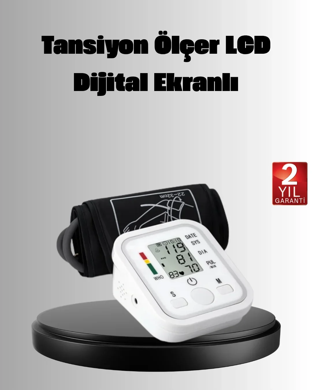 Üst Koldan Ölçüm Dijital Tansiyon Aleti – IHB Arit Uyarılı ve Çift Hafızalı
