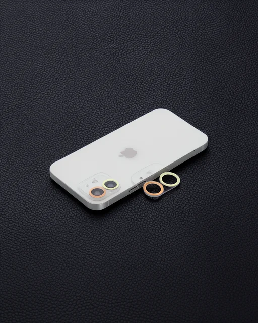 Apple İphone 12 Mini Renkli Kamera Lens Koruma Cam - Sarı-turuncu