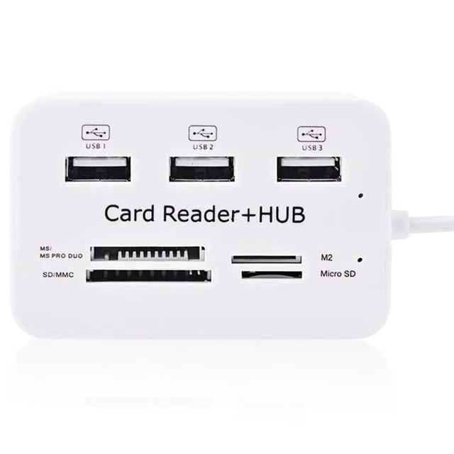 3 Port 2.0 Usb Çoklayıcı Hub + 4 Slot Kart Okuyucu PM-6052 görsel 3