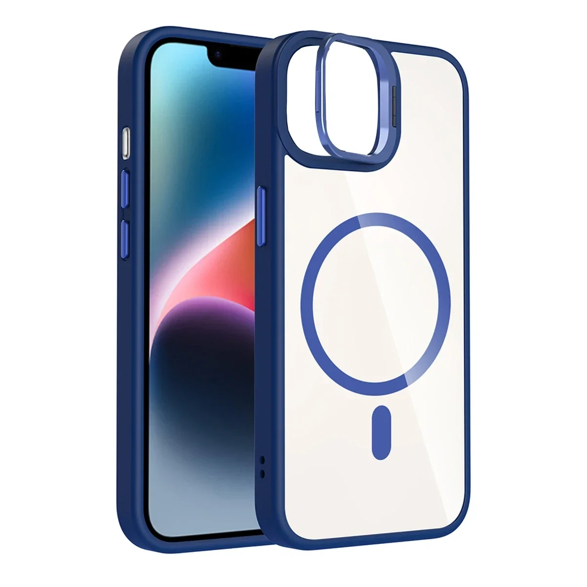 Joko Apple iPhone 11 Remim Lensli Magsafe Standlı Kapak - Lacivert görsel 2