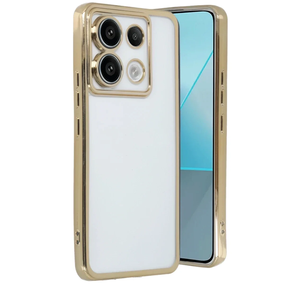 Xiao Red Note 13 Pro 4G Kılıf Razer Lensli Silikon - Gold görsel 3