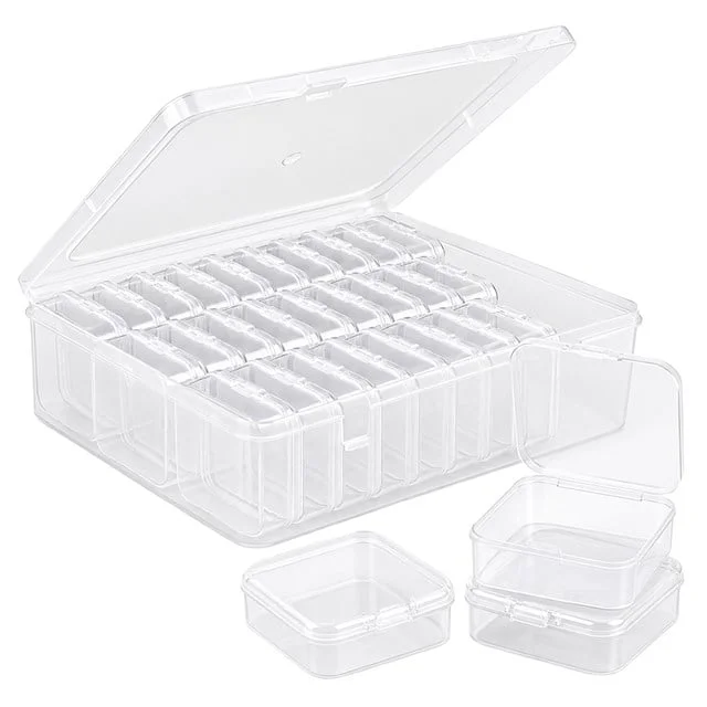 Compaxe P-Serisi 24’lü Plastik Şeffaf Saklama Kutusu (24 Küçük + 1 Büyük Kutulu Set)