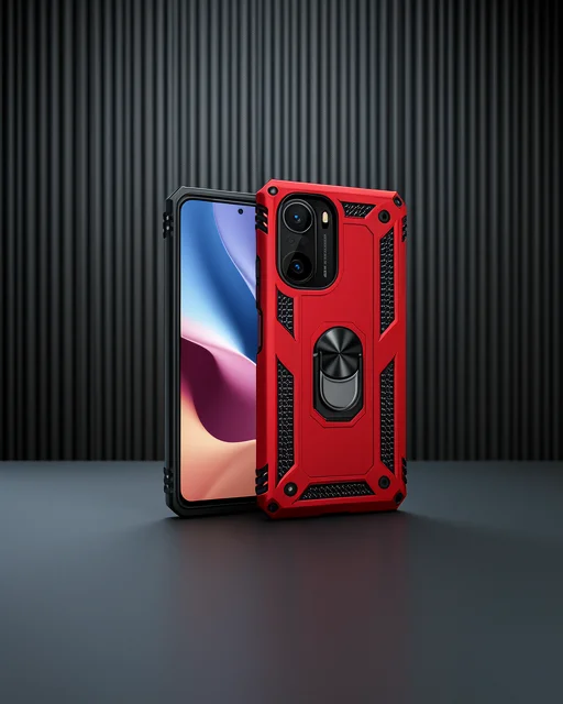 Xiaomi Poco F3 Kılıf Sofya Yüzüklü Silikon Kapak - Yeşil