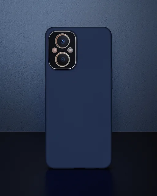 Oppo Reno 7 Lite Kılıf Lansman Glass Kapak - Lacivert