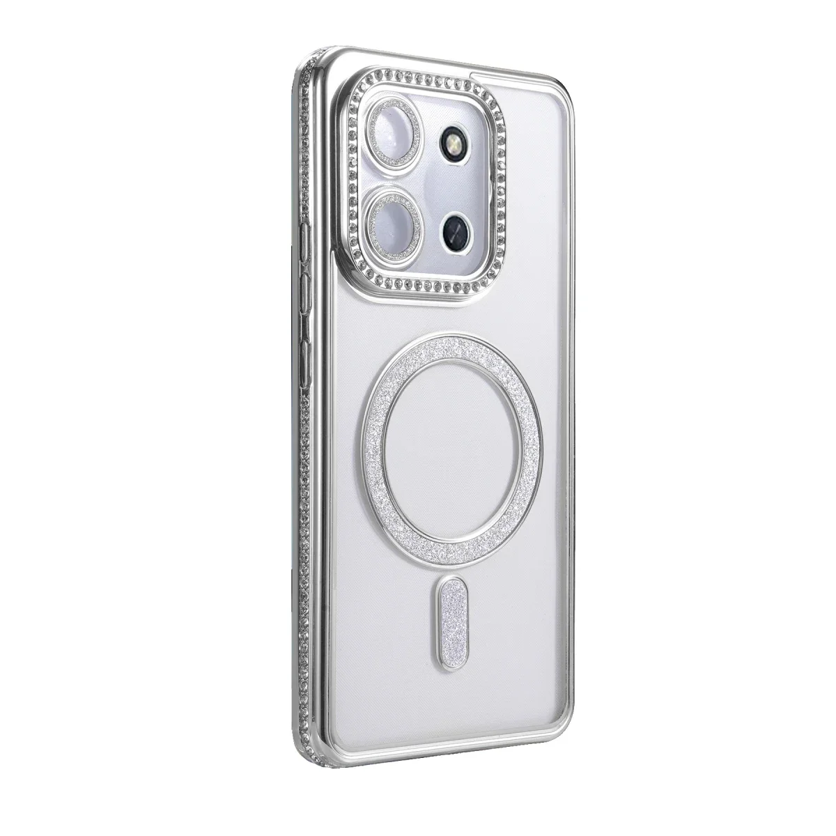 Xiaomi Redmi 15C 4G Joke Simli Magneticsafe Kılıf - Gümüş görsel 3