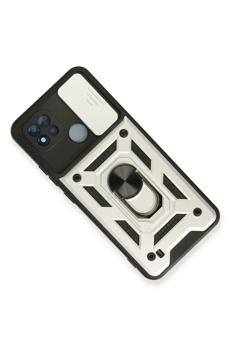Realme C11 2021 Kılıf Pars Lens Yüzüklü Silikon - Gümüş görsel 2