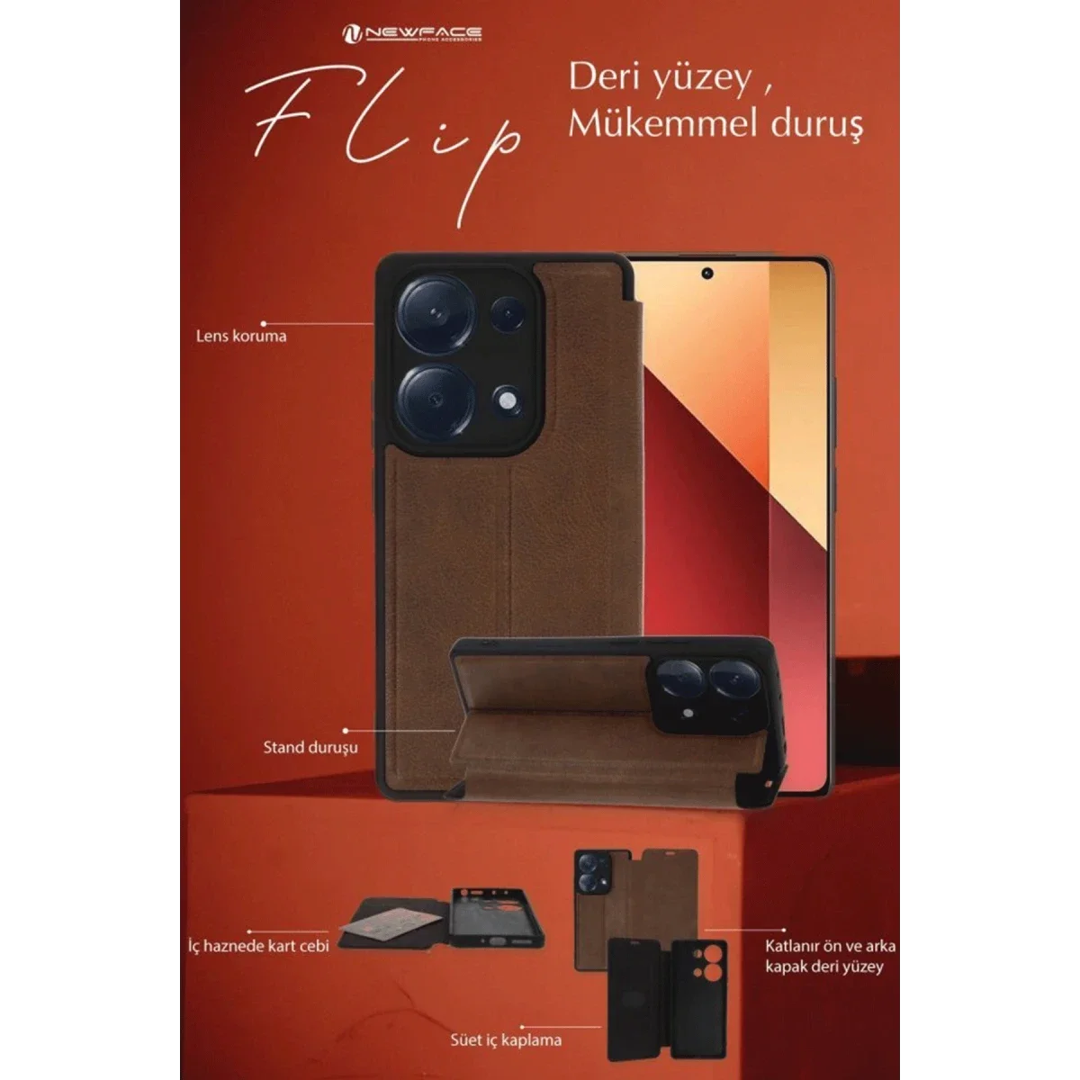 Samsung Galaxy A36 Kılıf Flip Cover - Lacivert görsel 3