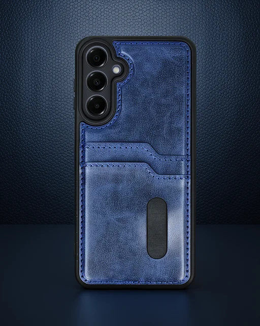 Samsung Galaxy A25 5g Kılıf Sara Kartvizitli Deri Kılıf - Lacivert