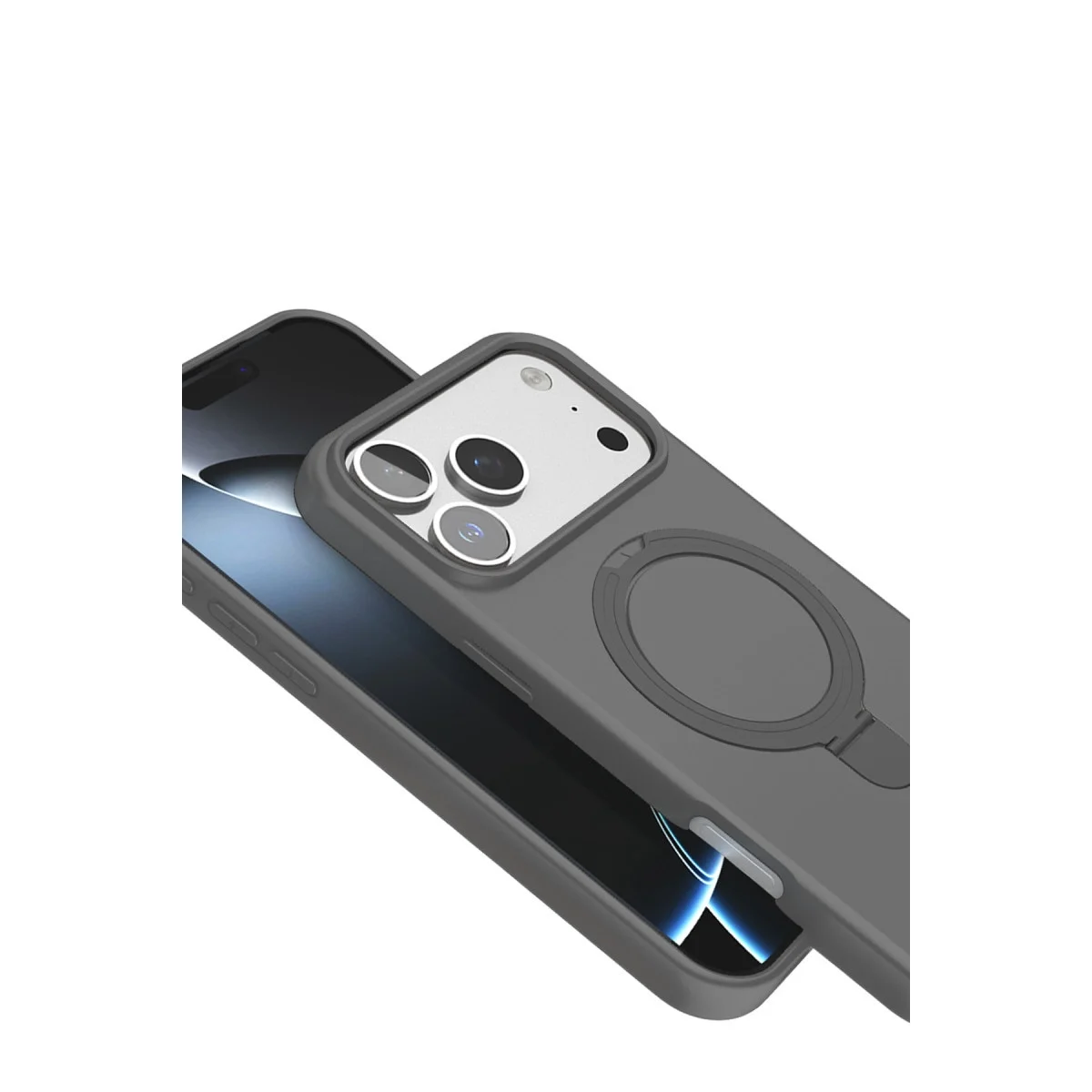 Apple İphone 17 Pro Max Regal Magsafe Standlı Kapak - Titan Gri görsel 4