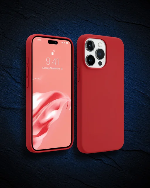 Apple İphone 15 Pro Kılıf First Silikon - Kırmızı