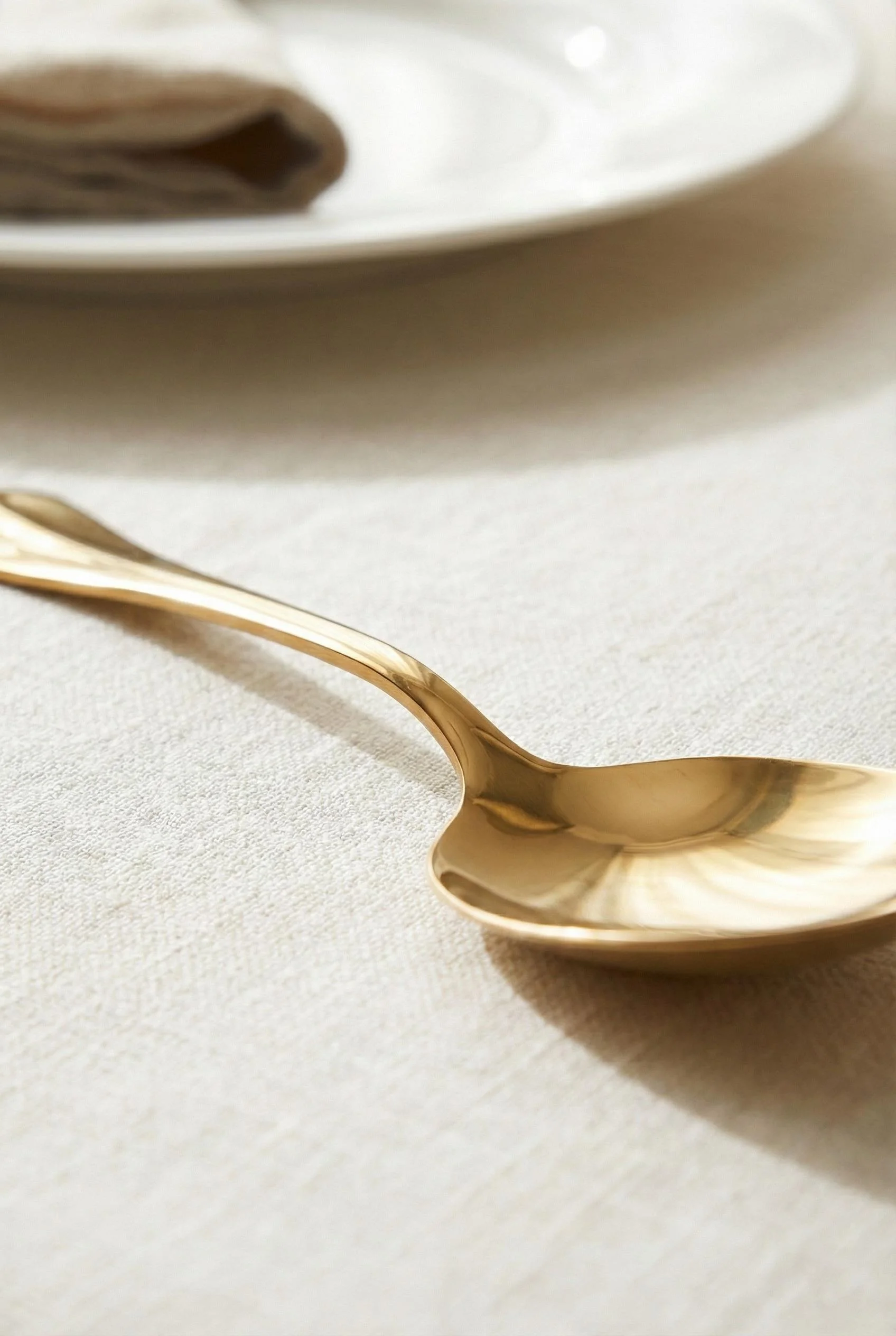 Gold Büyük Boy Paslanmaz Çelik Servis Kaşığı & Profesyonel Sunum Gereci 25 cm görsel 3