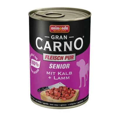 GranCarno Senior Sığır Etli Kuzulu Yaşlı Köpek Konservesi 6 Adet 400 Gr