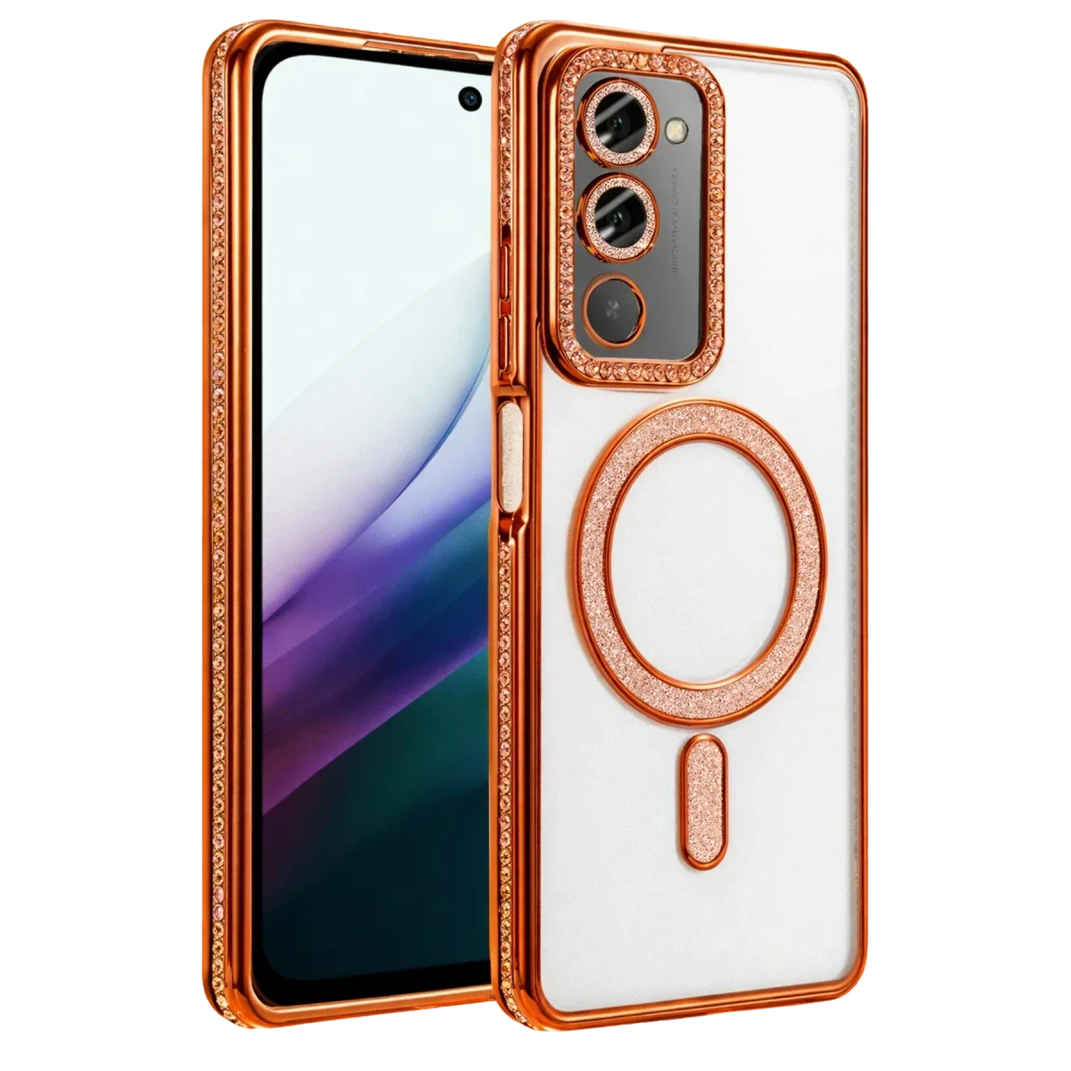 Xiaomi Redmi 15 4G Joke Simli Magneticsafe Kılıf - Turuncu