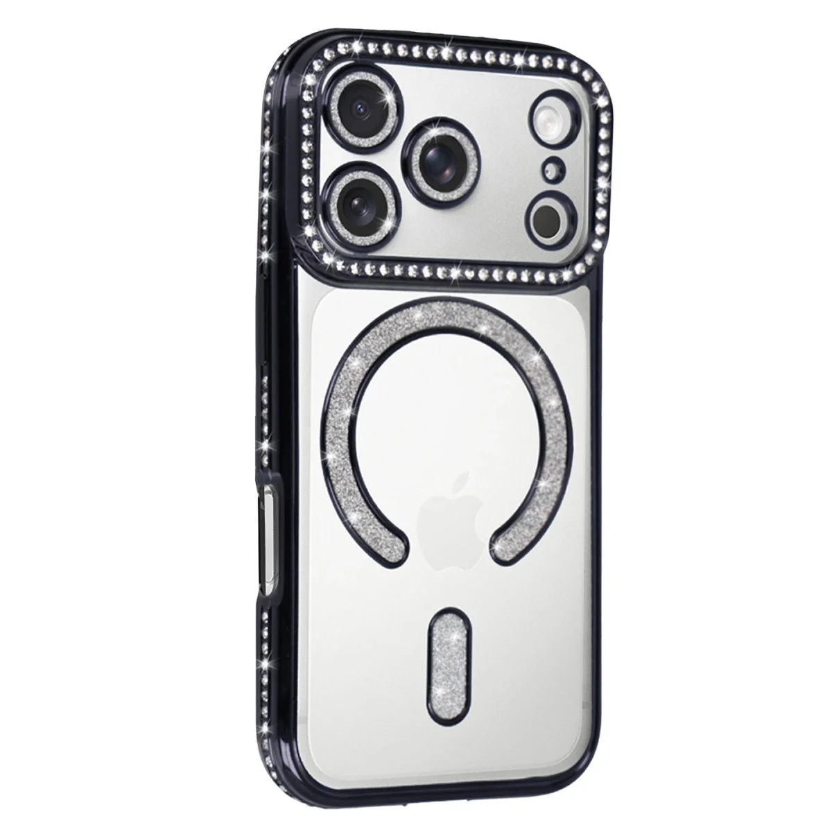 Apple İphone 17 Pro Joke Simli Magneticsafe Kılıf - Siyah görsel 2