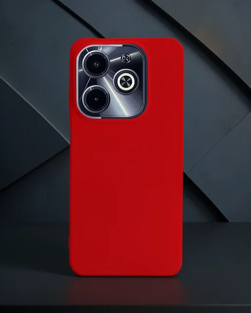 İnfinix Hot 40i Kılıf First Silikon - Kırmızı