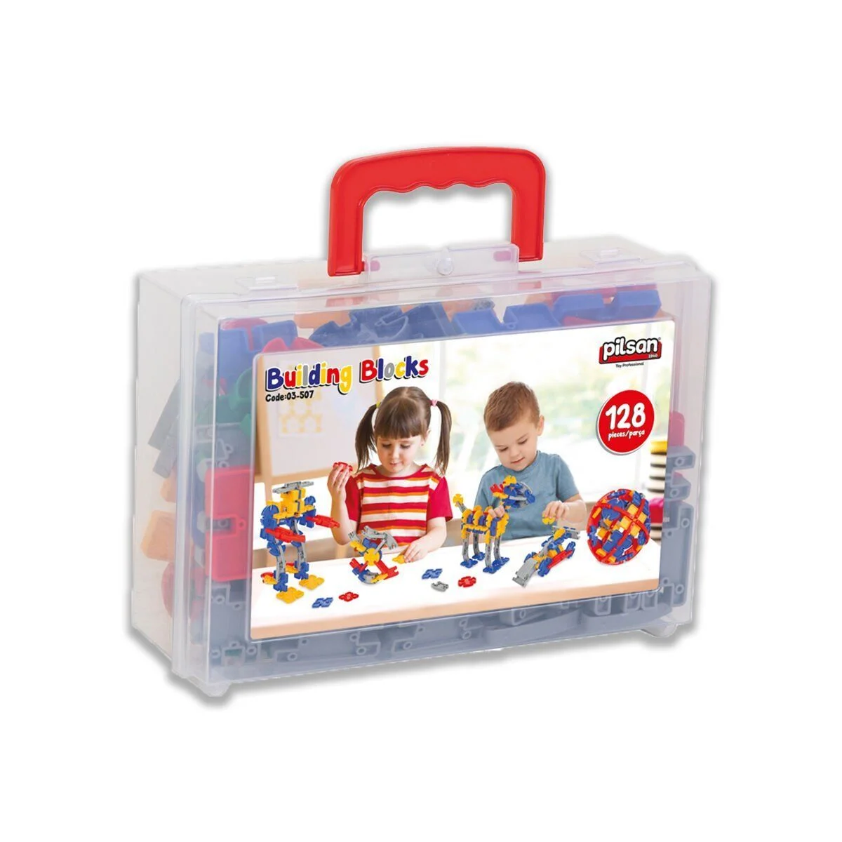 03 507 Buıldıng Blocks Çantalı 128 Parça Şok görsel 7