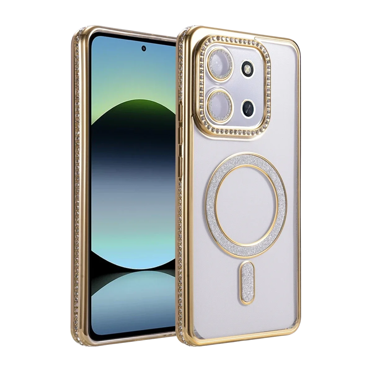 Xiaomi Redmi 15C 4G Joke Simli Magneticsafe Kılıf - Gold