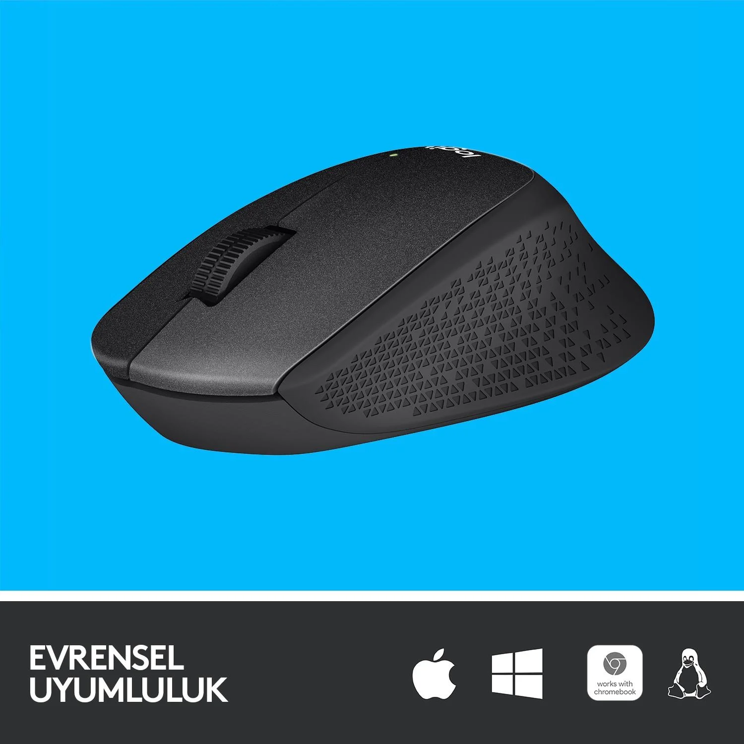M330 Sessiz Kablosuz Usb Optik Mouse Siyah 910-004909 görsel 2