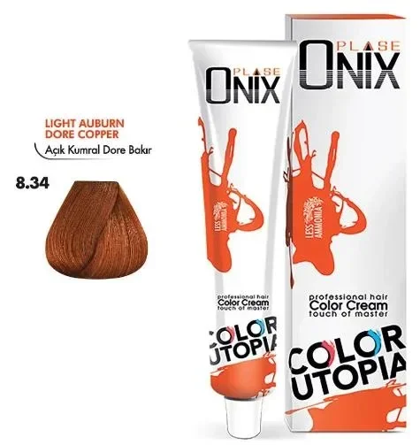 Tüp Saç Boyası 60 ml Profesyonel Krem Boya - 8/34 Açık Kumral Dore Bakir