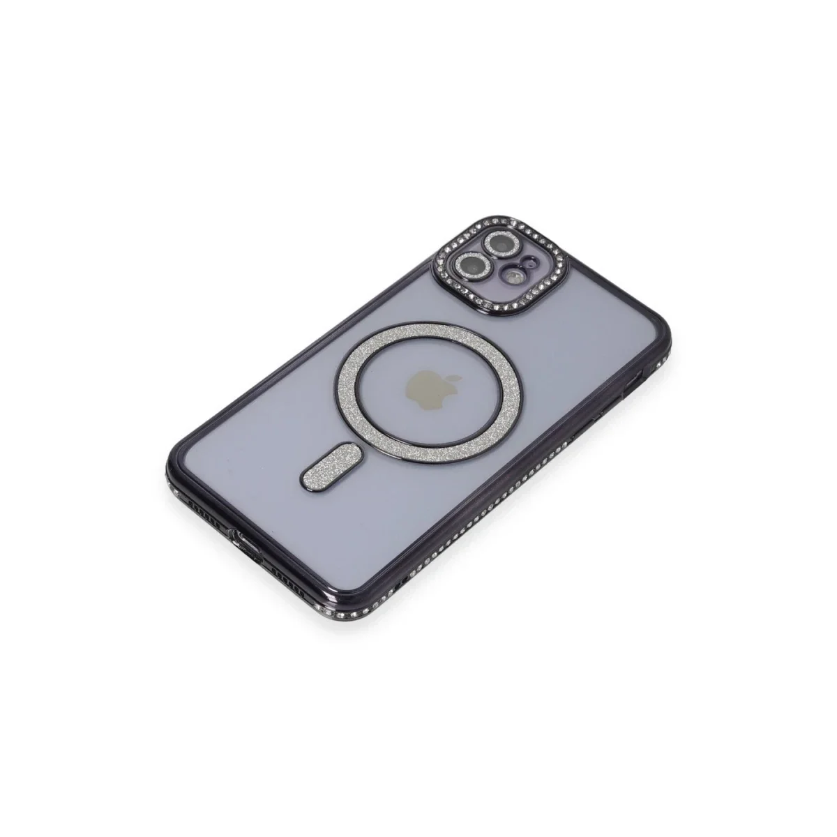 Apple iPhone 11 Kılıf Joke Simli Magneticsafe Kılıf - Siyah görsel 4