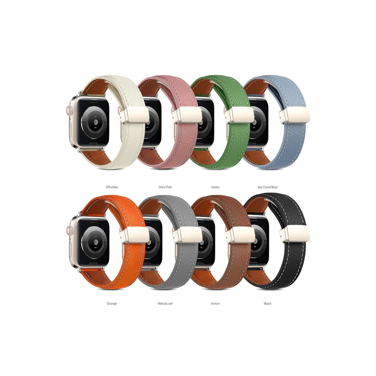 Apple Watch 42mm Kr414 Daks Deri Kordon (saat Değildir) - Pembe görsel 2