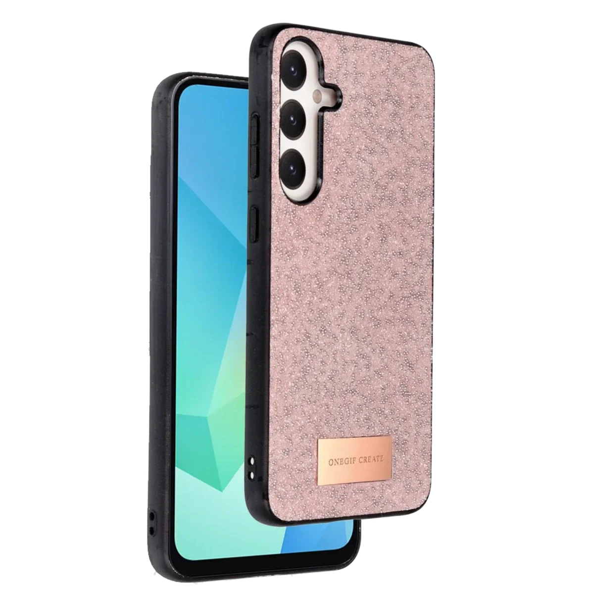 Onegif Samsung Galaxy A36 Bright Simli Kapak - Pembe
