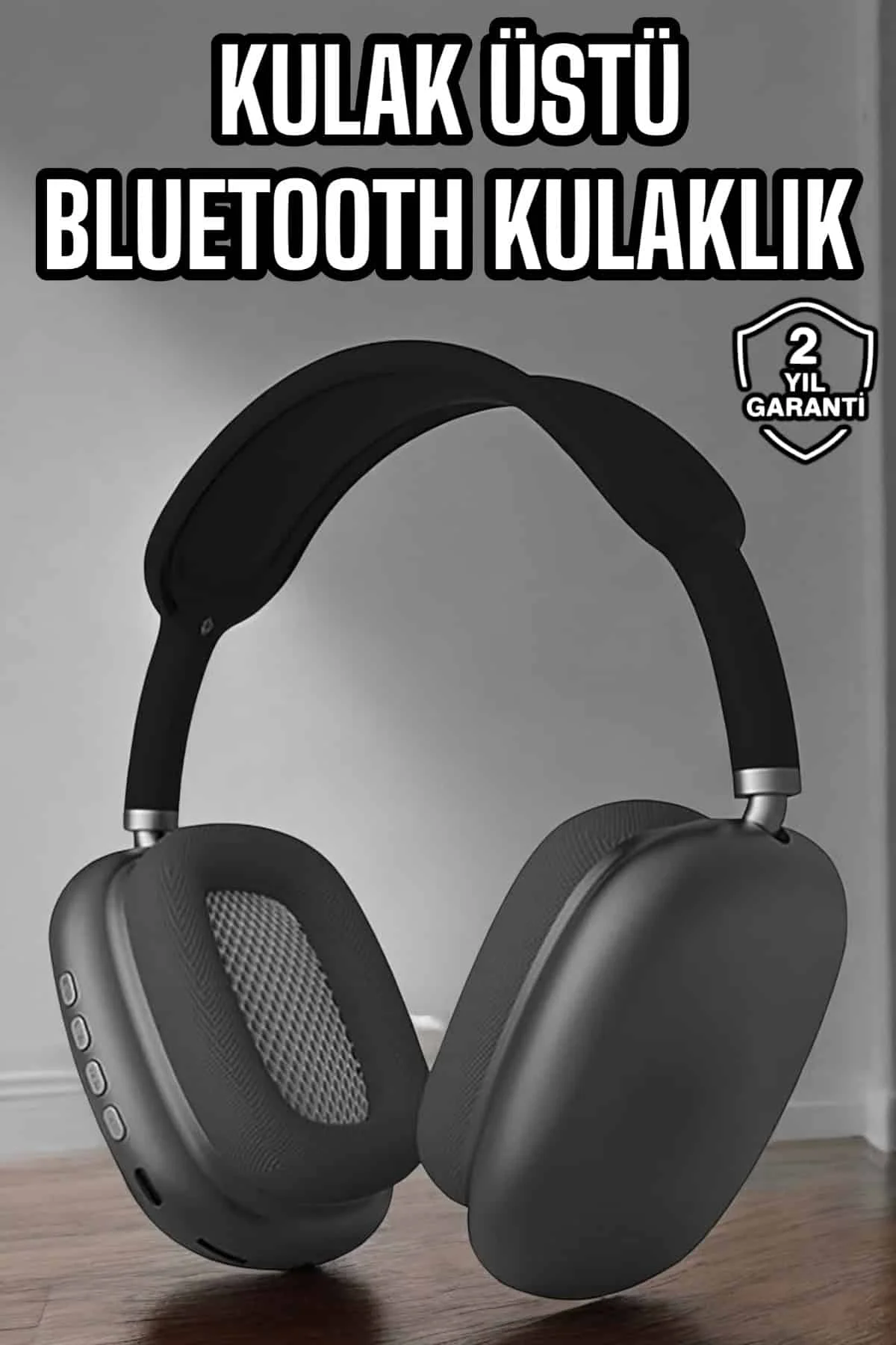 P9 Plus Hi-fi Ses Kalitesi Ayarlanabilir krofonlu Bluetooth Kulaklık Siyah