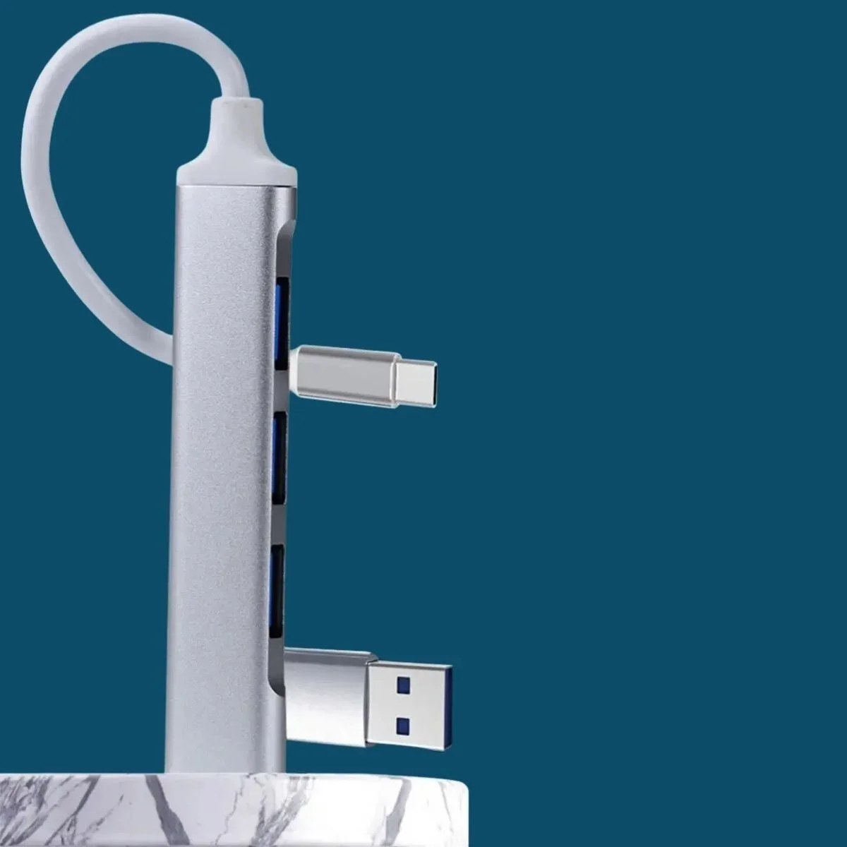 4 Port'lu Bağlantı İstasyonu Ultra İnce USB Bölücü TYPE-C tipi Çoklu Arayüz Adaptörü Multi Usb Çoklayıcı görsel 5