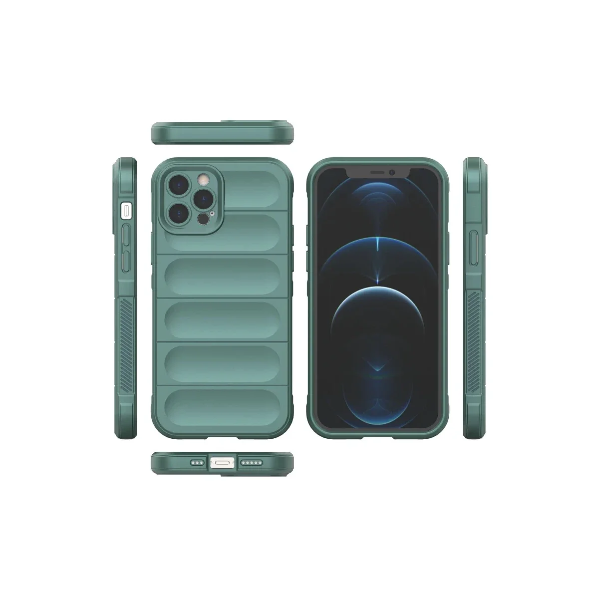 Apple iPhone 12 Pro Kılıf Optimum Silikon - Koyu Yeşil görsel 3