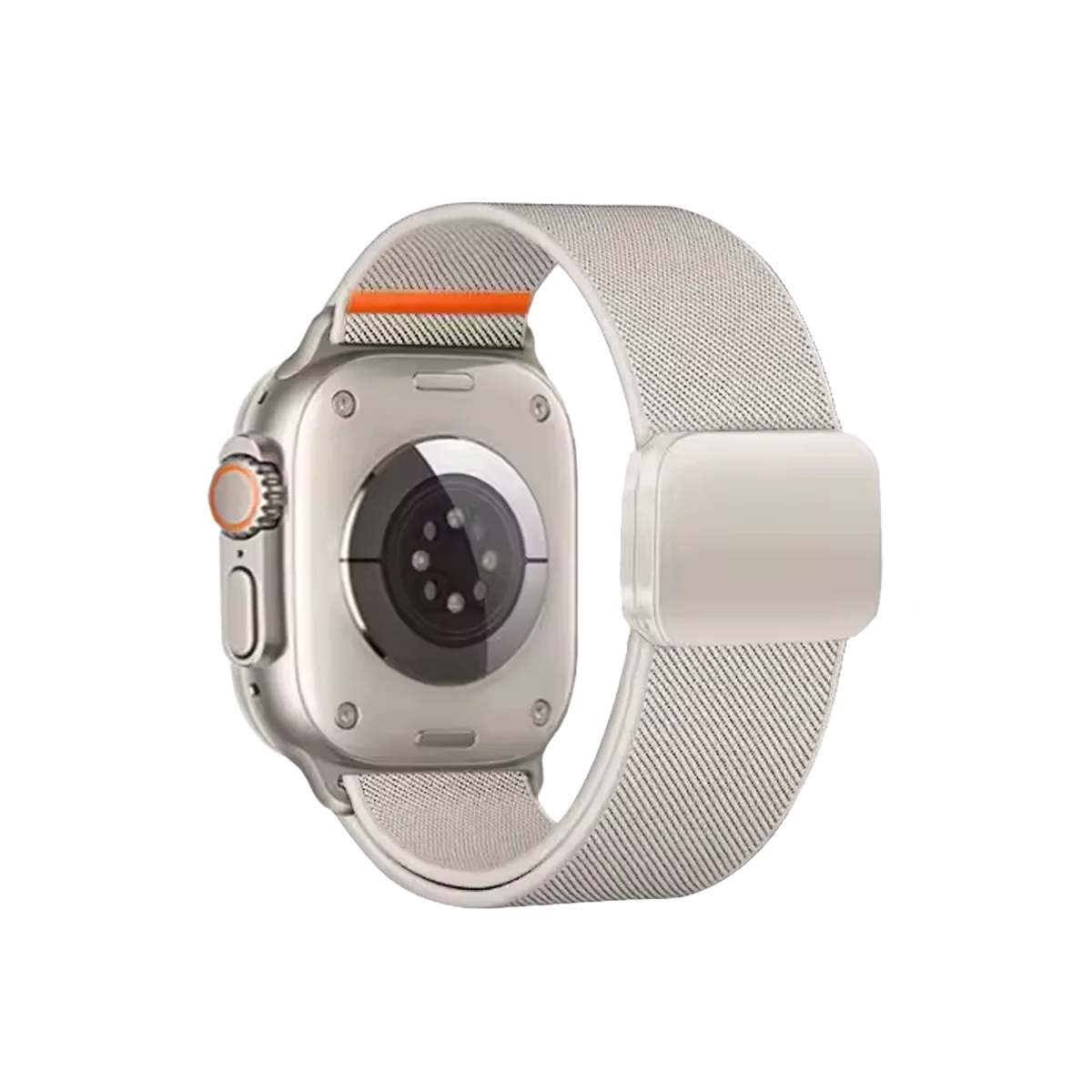 Apple Watch Ultra 49mm Nylon Manyetik Kordon - Beyaz