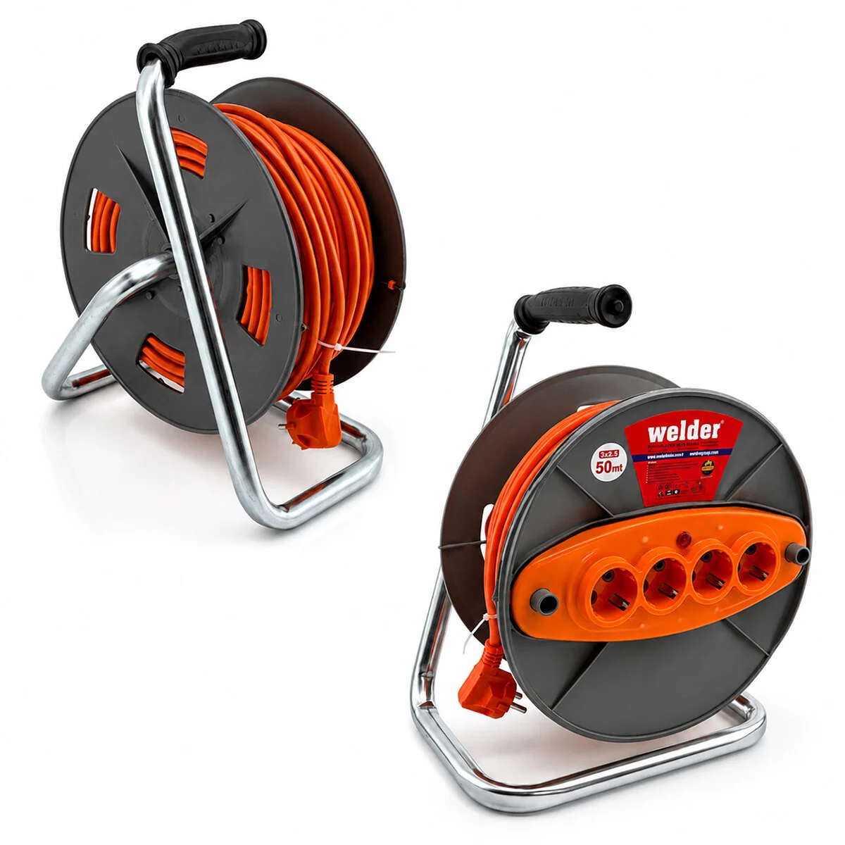 3X2.5MM 50MT Makaralı Uzatma Kablo Ct Welder