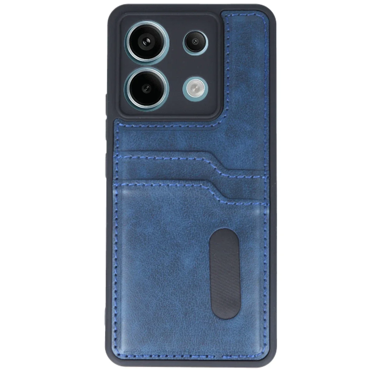 Xiaomi Redmi Note 13 Pro 5G Kılıf Sara Kartvizitli Deri Kılıf - Lacivert görsel 2