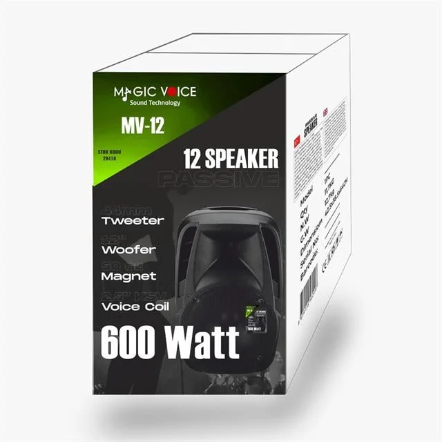 MagicVoice MV-12 600 Watt 12’’ 2-Yollu Pasif Kabin Hoparlör görsel 4