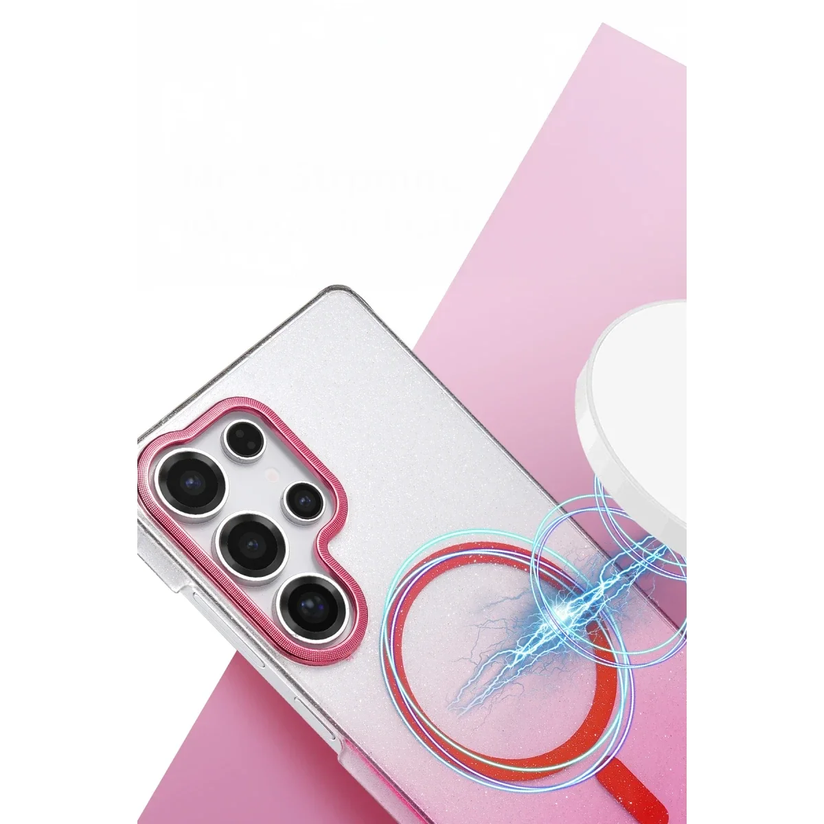 Samsung Galaxy S23 Ultra Glossy Magsafe Kapak - Pembe görsel 2