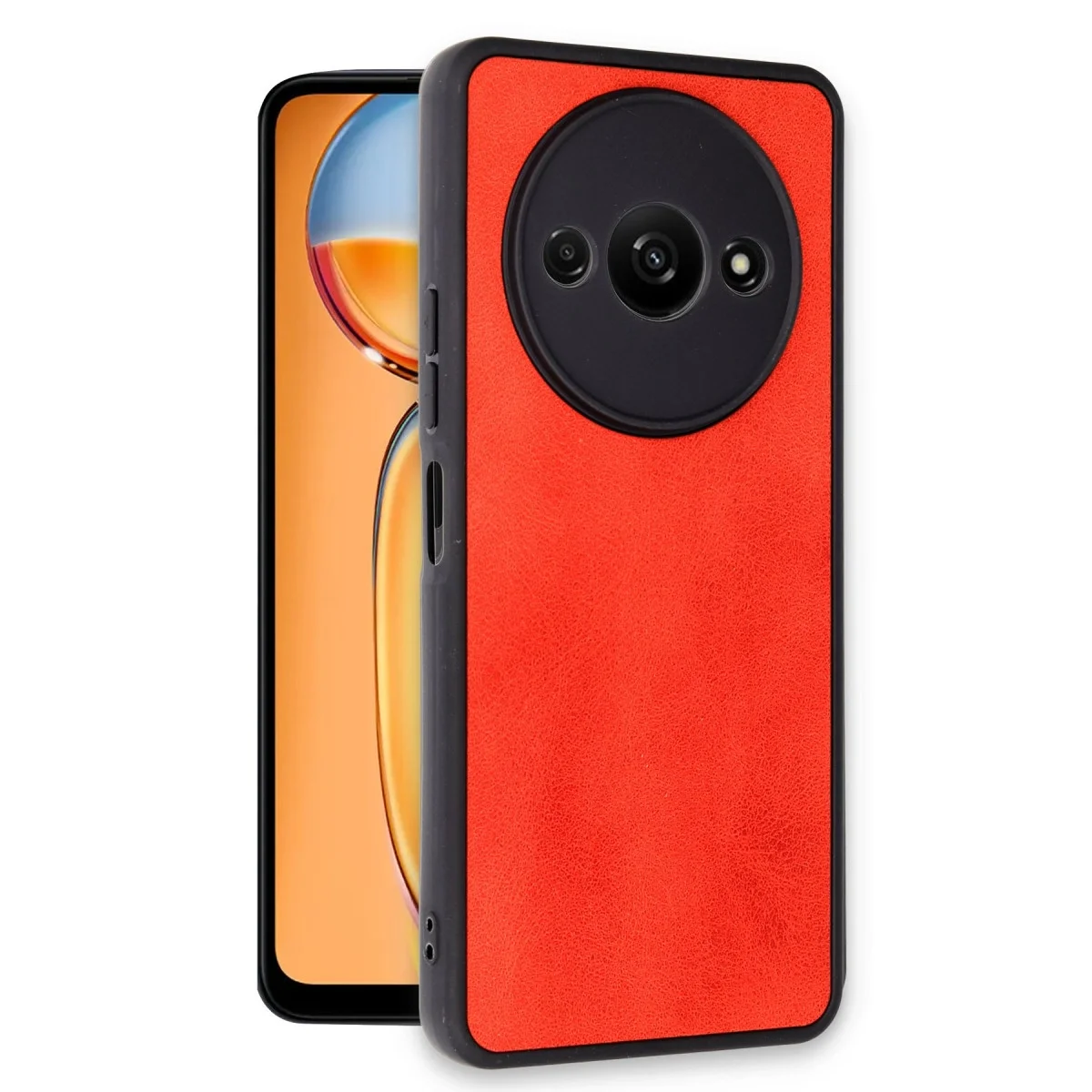 Xiaomi Redmi A3 4g Kılıf Aras Deri Kapak - Kırmızı görsel 2