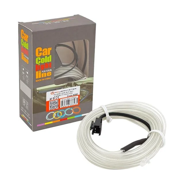 5 Metre 5 Volt USB Adaptörlü Neon Buz Mavi İp Aydınlatma PM-6080 görsel 3