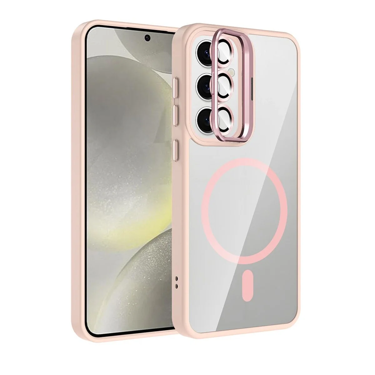 Joko Samsung Galaxy S24 Fe Rem Lensli Magsafe Standlı Kapak - Pembe