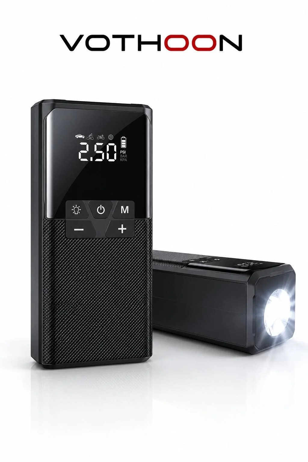 Vothoon12000 mAh Akıllı Akü Takviye ve Dijital Hava Pompası Akım Korumalı görsel 4