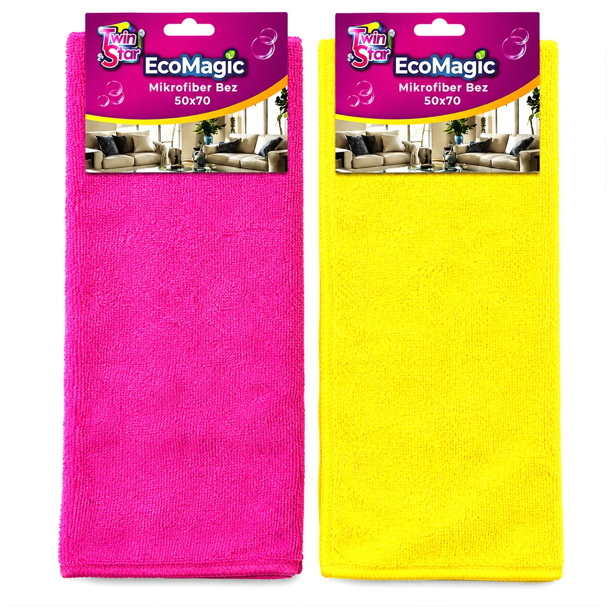 20 Adet Ecomagıc 50X70 Mikrofiber Temizlik Bez Eko