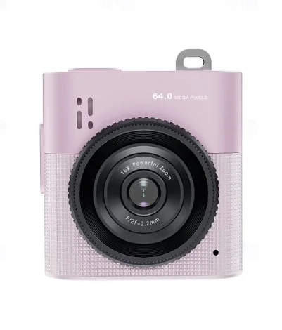 Mini Dijital Kamera 64MP 16x Digital Zoom Retro Vintage 1.4’’Ekranlı Video Kamera Taşınabilir Tasarım Pembe görsel 2