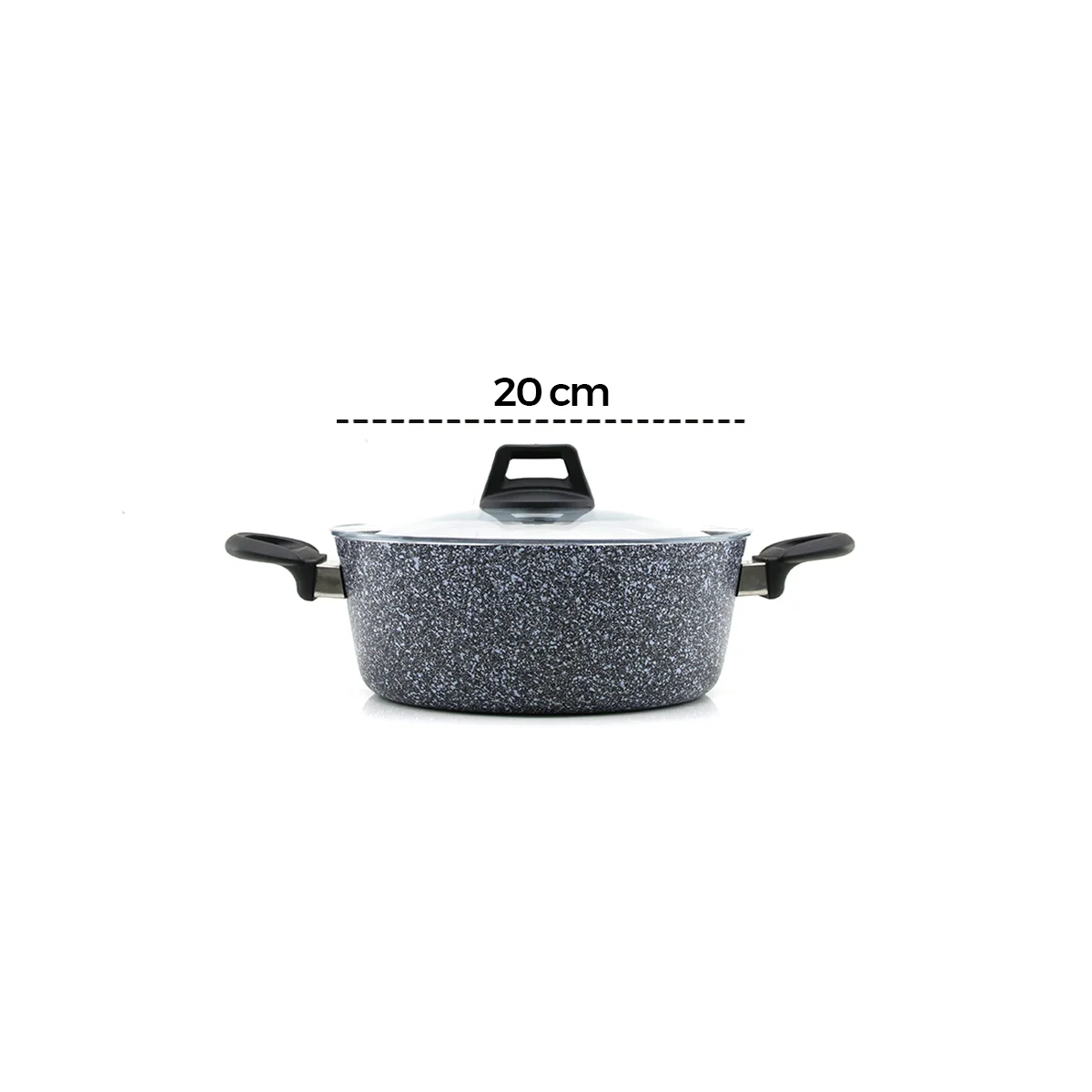 7 Parça Granit Tencere ve Tava Seti (20-24cm Derin, 27cm Cam Kapak, 26cm Tava) görsel 3
