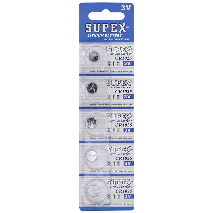 CR1025 1025 Boy Lityum Düğme Pil, 3 Volt, 5’li Kart